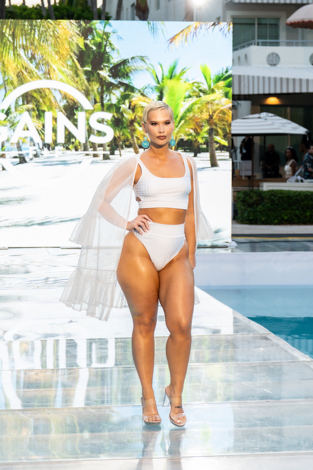 Fitness + Financial Gains™ SWIM: Cream High Waisted Two Piece