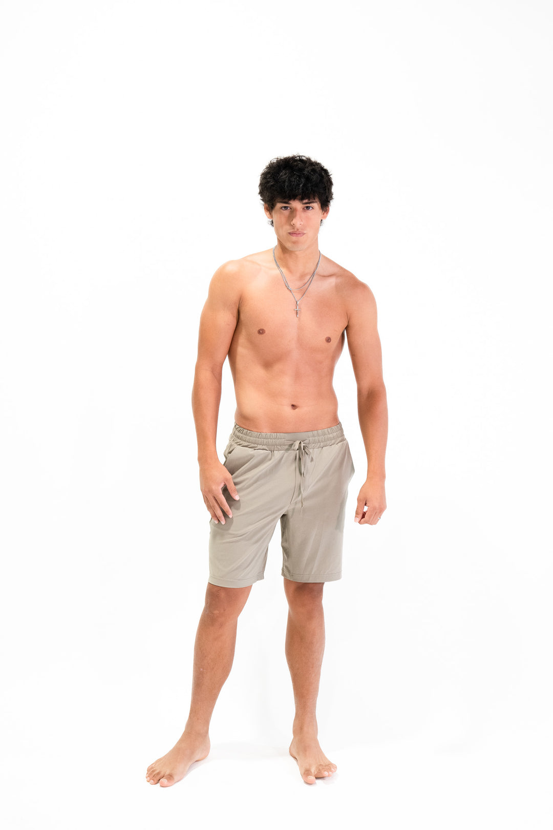 Fitness + Financial Gains™ SWIM: Khaki Drawstring Men's Shorts with Pockets