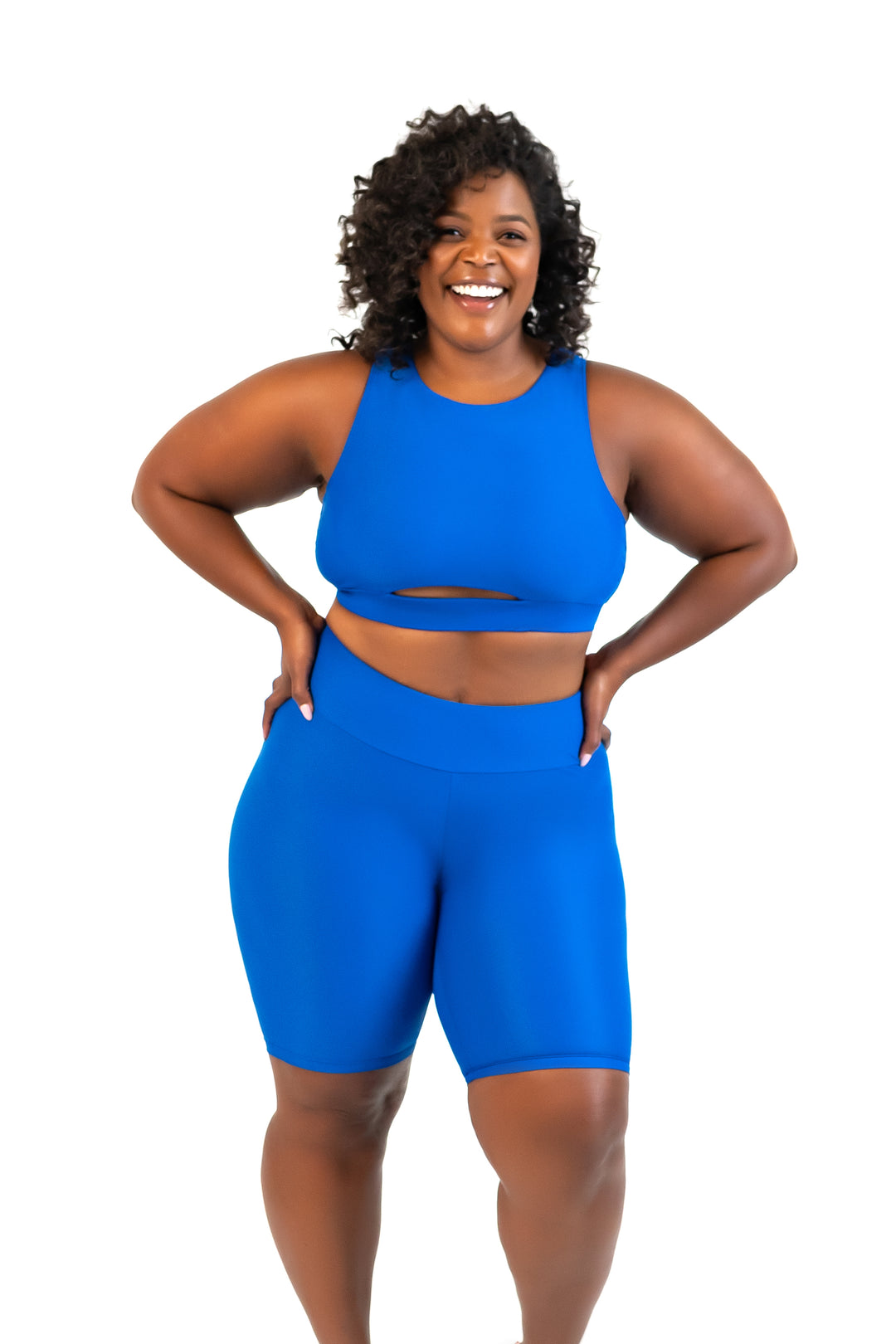 Fitness + Financial Gains™ Kentucky Blue High-Waisted Short Set