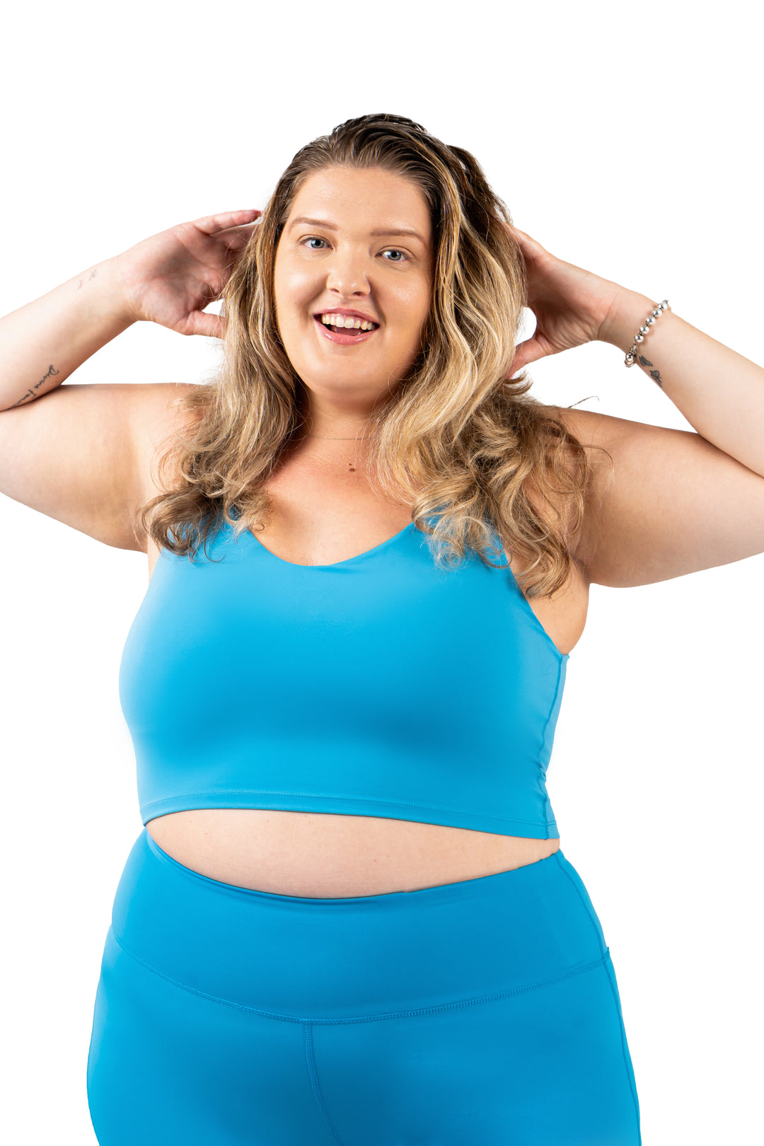 Fitness + Financial Gains™ Baybee Blue Built In Bra Top