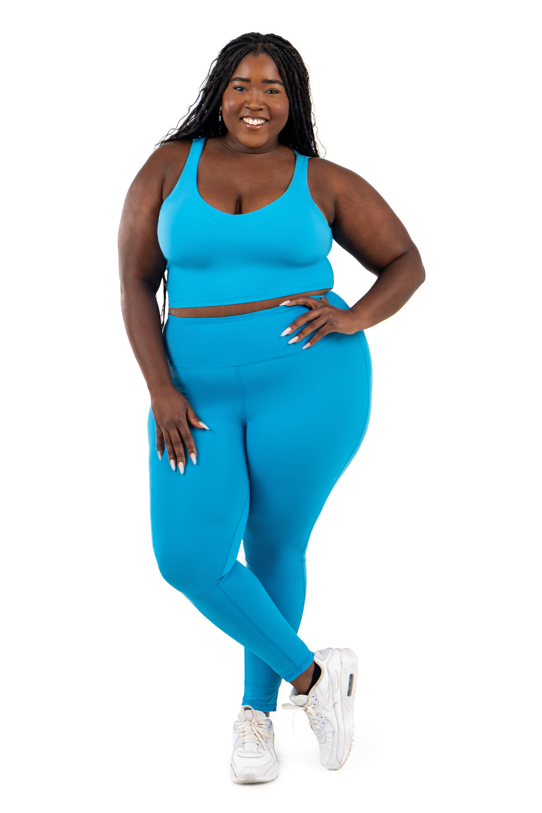 Fitness + Financial Gains™ Baybee Blue Built In Bra Top