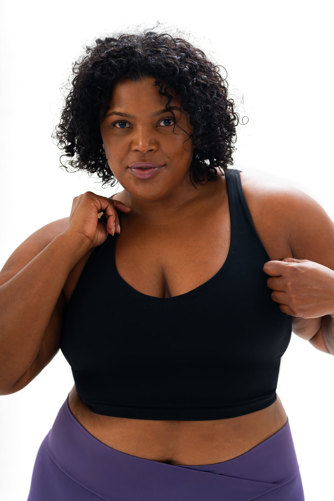 Fitness + Financial Gains™ All Black Built In Bra Top