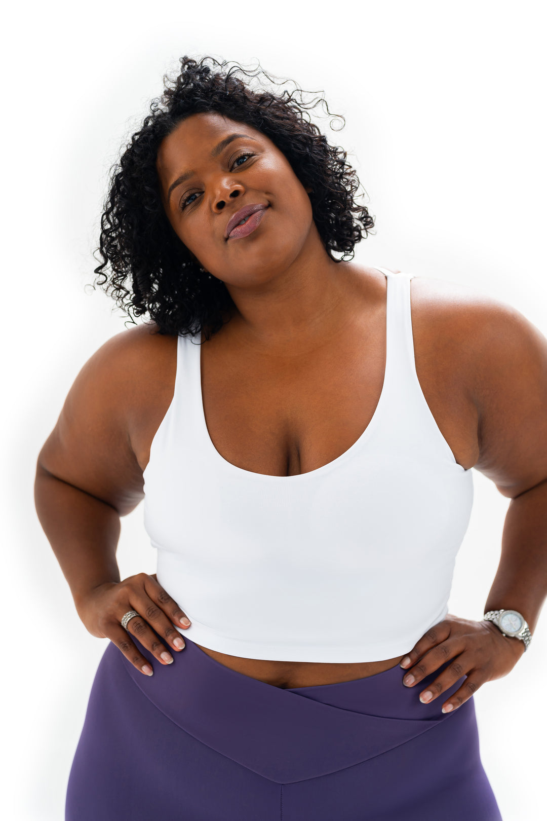Fitness + Financial Gains™ Brite White Built In Bra Top