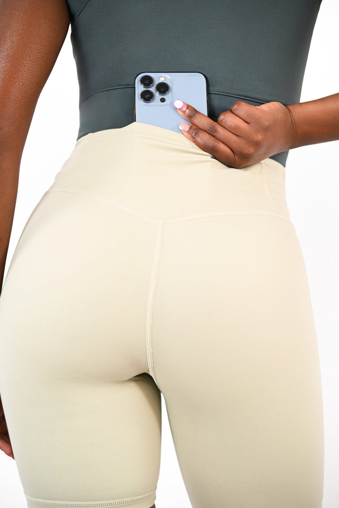 Fitness + Financial Gains™ Tan Essential Biker Shorts