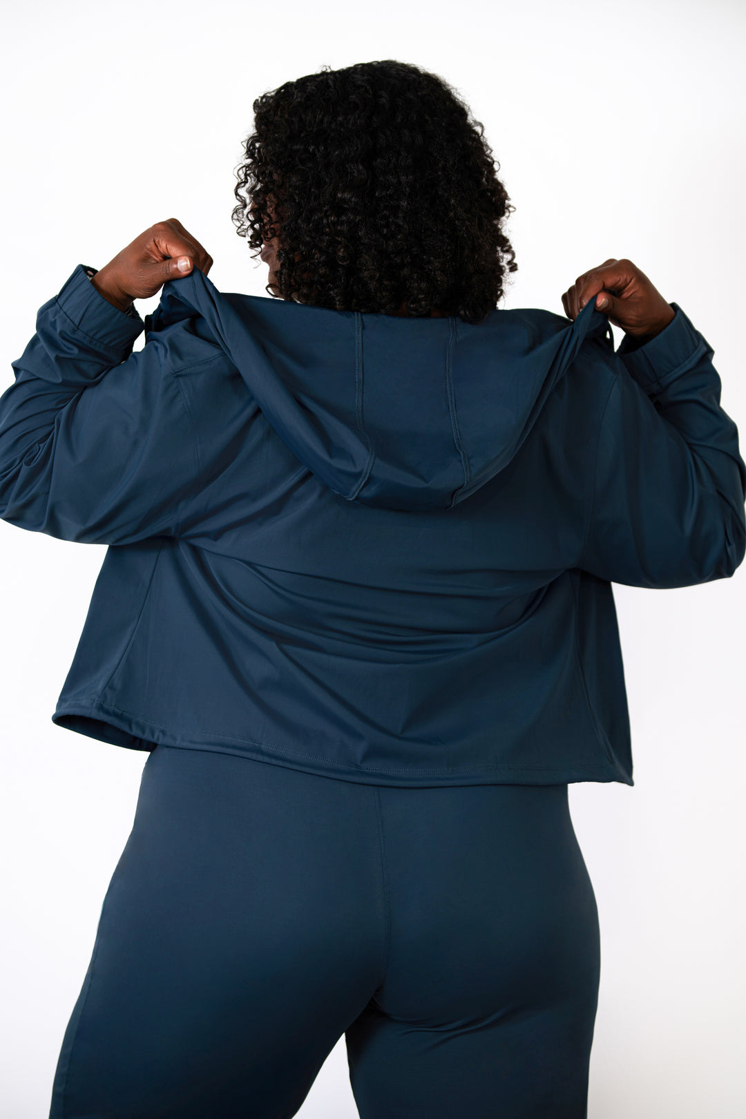Fitness + Financial Gains™ CURVE: Navy Hoodie Zipper Jacket