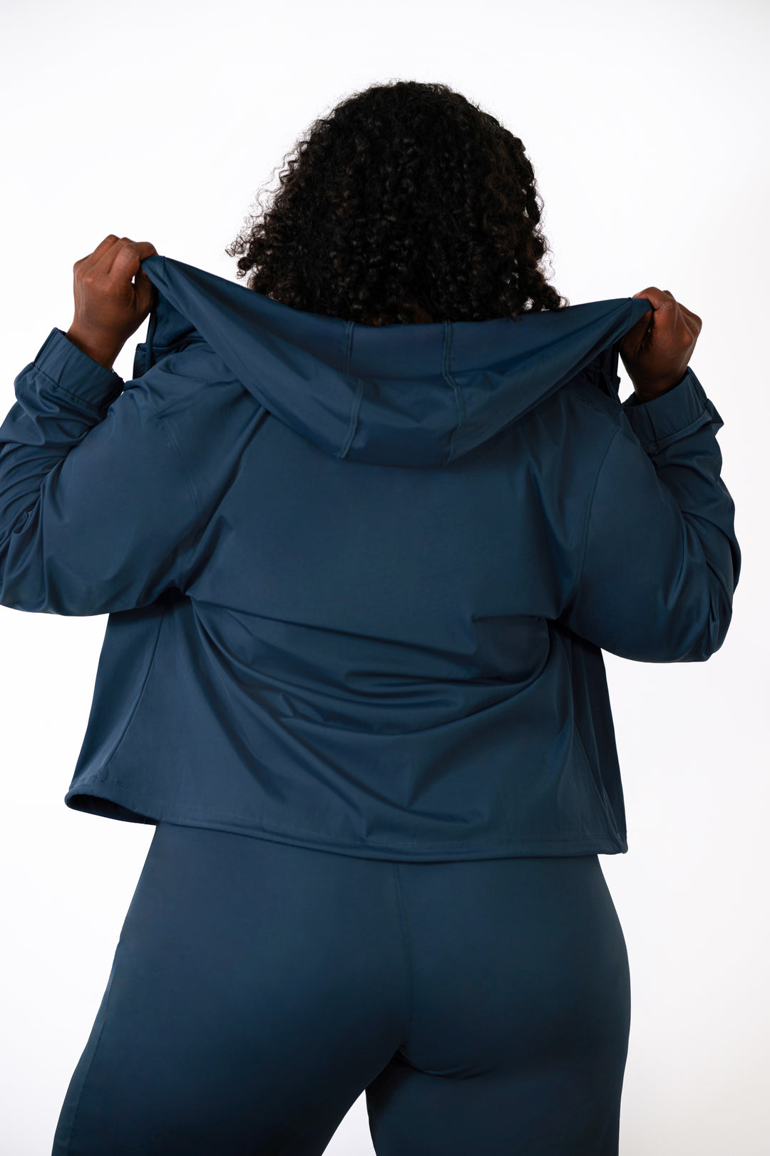 Fitness + Financial Gains™ CURVE: Navy Hoodie Zipper Jacket