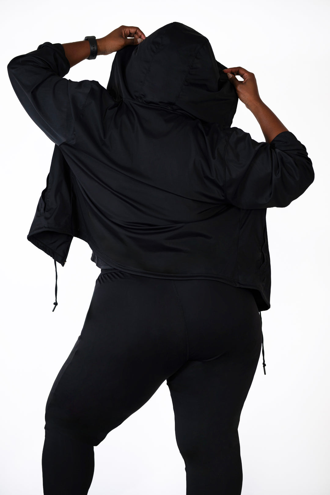 Fitness + Financial Gains™ CURVE: Black Hoodie Zipper Jacket