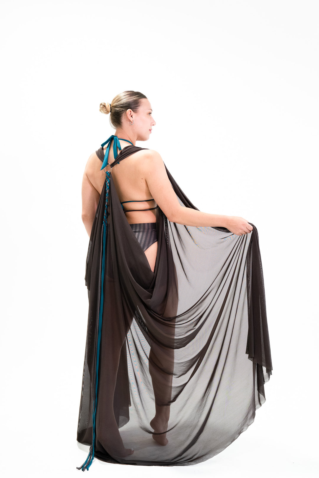 Fitness + Financial Gains™ SWIM: Nude Tasseled Kaftan - *PRE-0RDER*