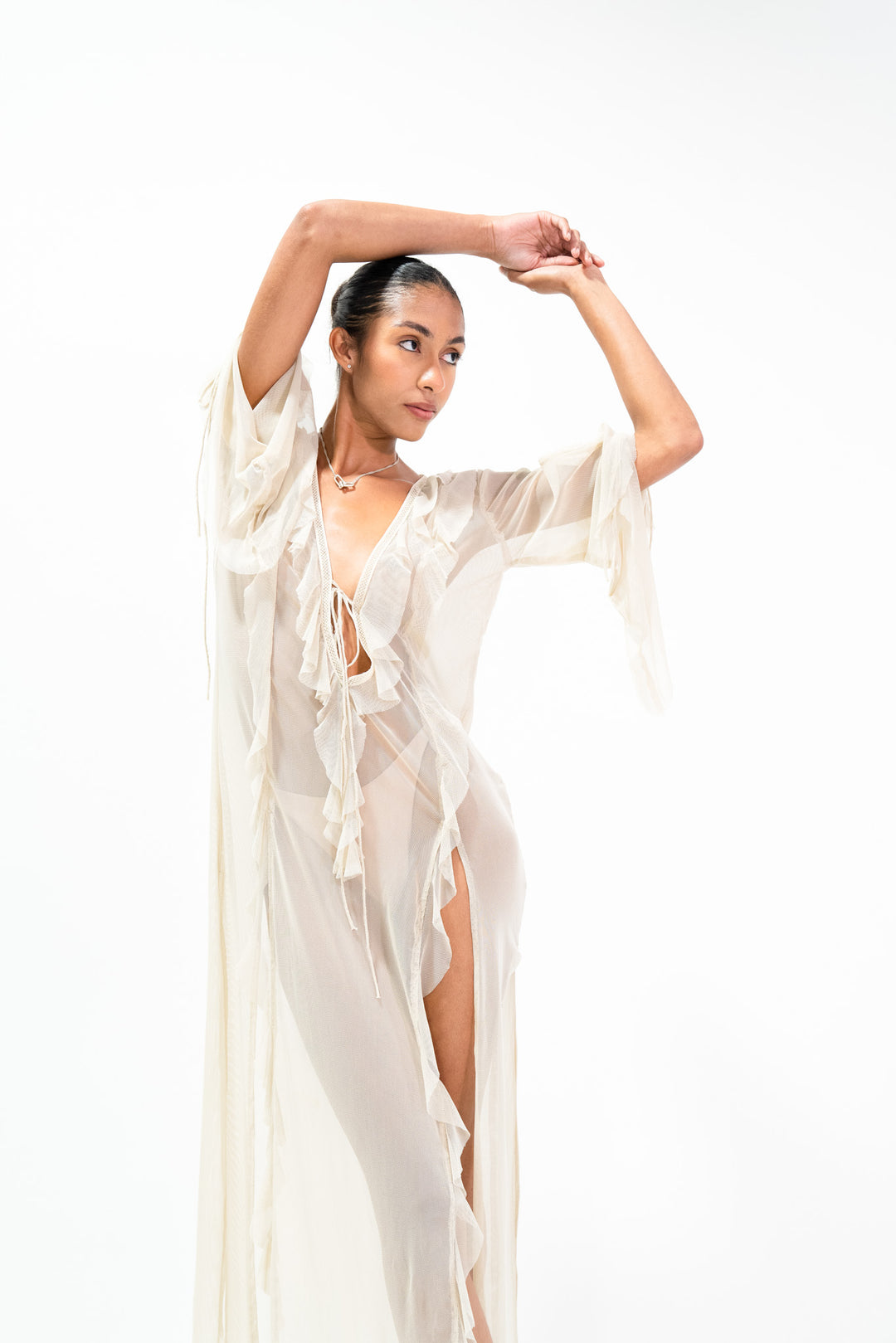 Fitness + Financial Gains™ SWIM: Nude Kaftan Dress - *PRE-0RDER*