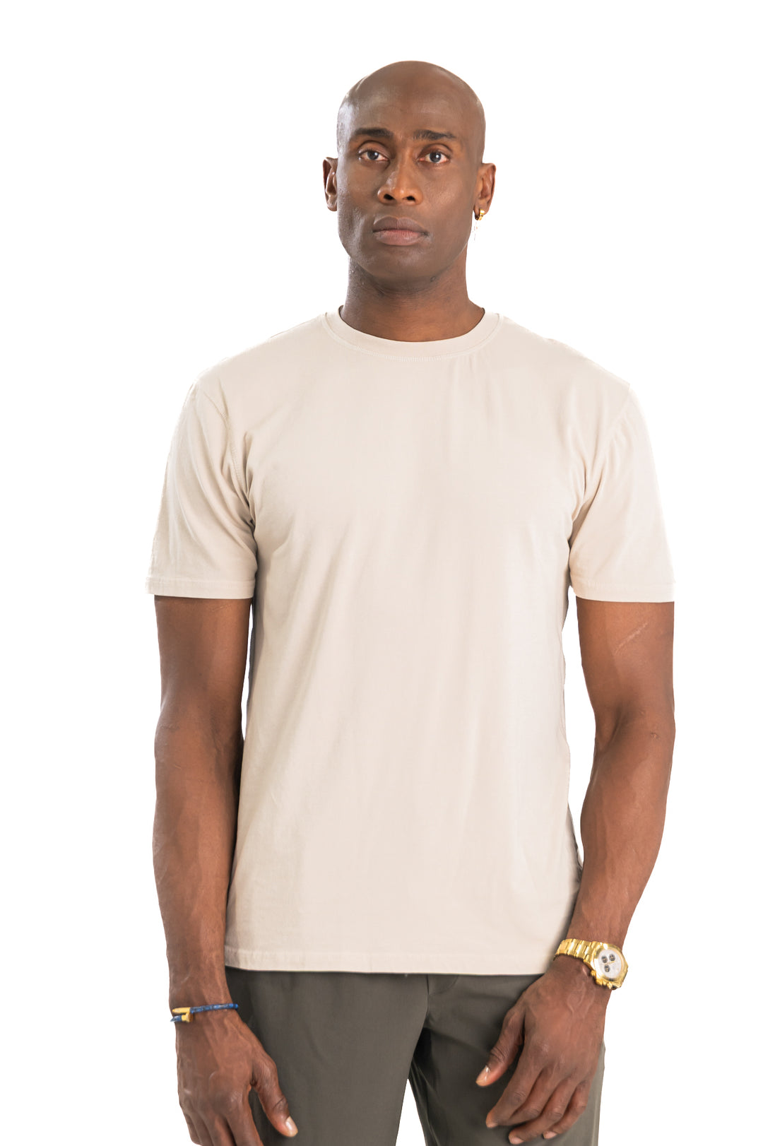 Fitness + Financial Gains™ MENS: Tan Classic Pima Cotton Short Sleeve Shirt