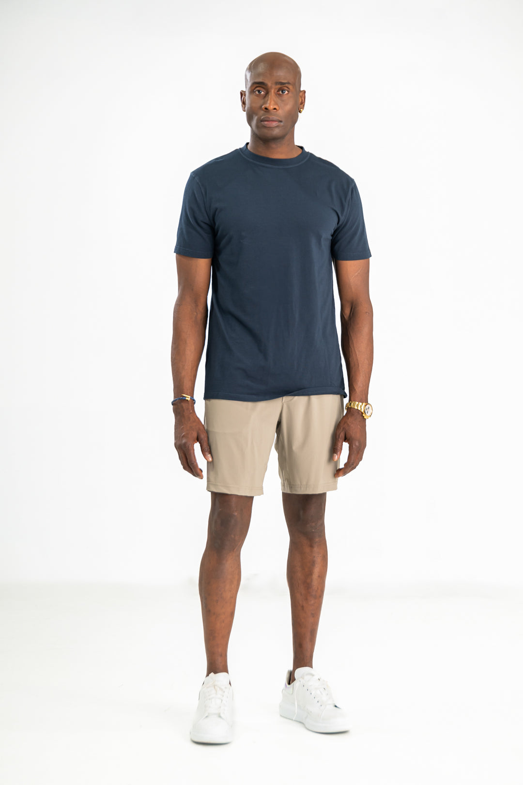 Fitness + Financial Gains™ MENS: Navy Classic Pima Cotton Short Sleeve Shirt