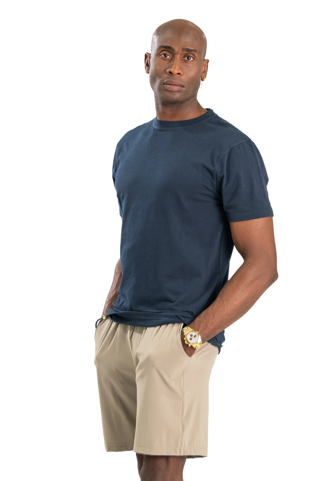 Fitness + Financial Gains™ MENS: Navy Classic Pima Cotton Short Sleeve Shirt