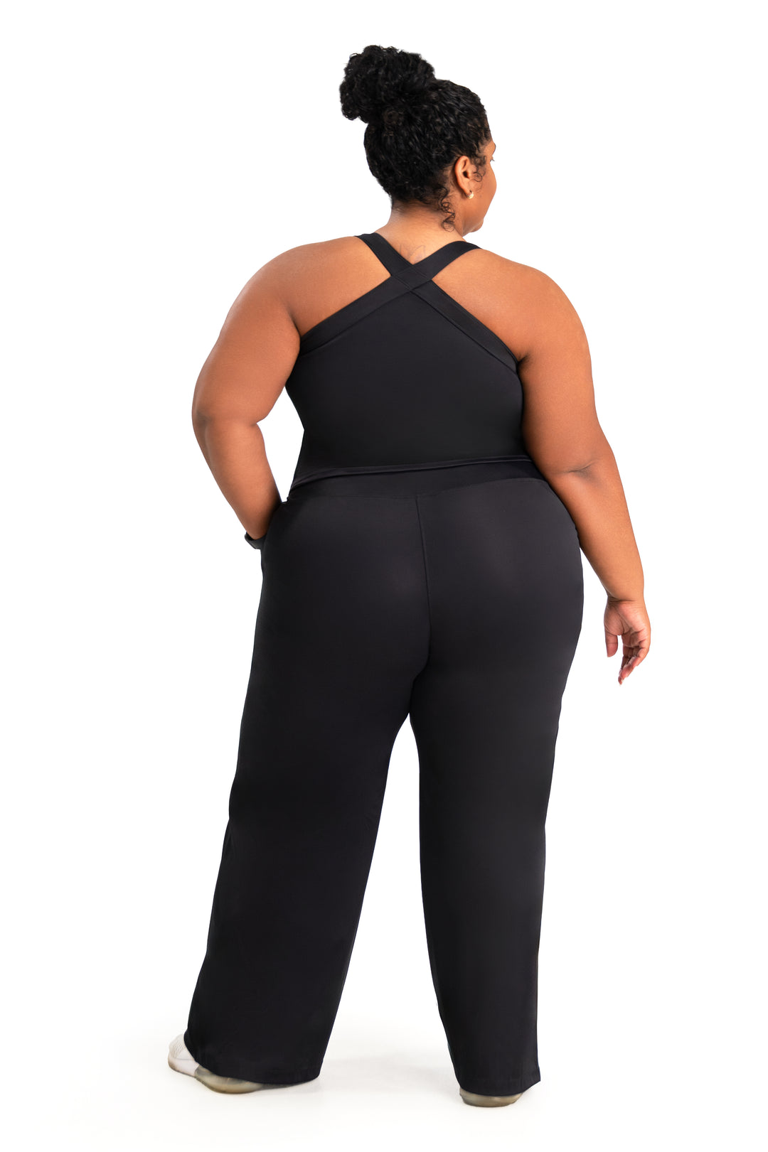 Fitness + Financial Gains™ CURVE: Black Pleated Front Wide Leg Pants