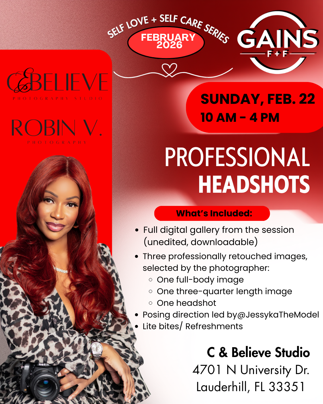 February 22 - Professional Headshots with Celebrity Photographer, Robin V
